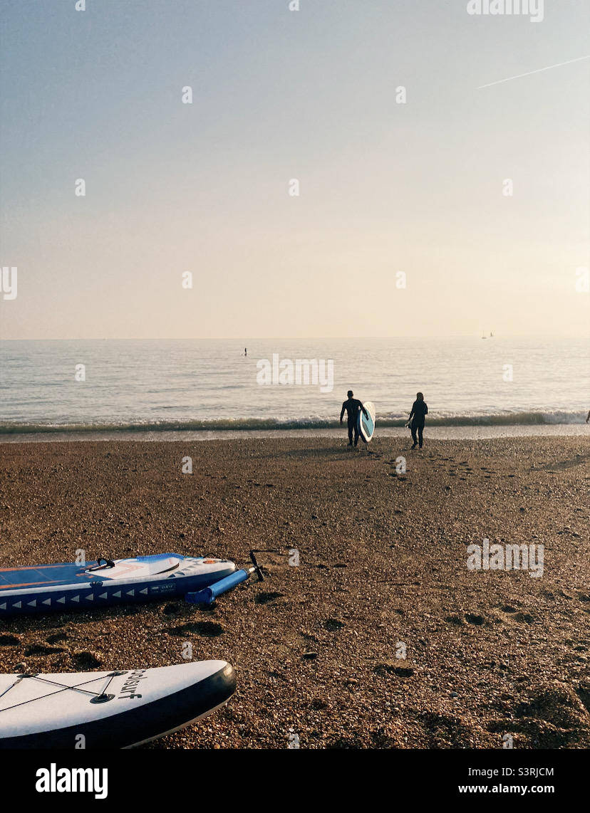 Paddle boarding, Brighton UK Stock Photo Alamy