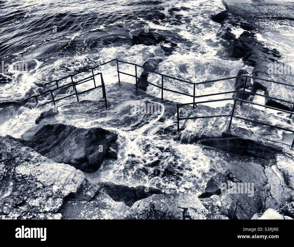 Tide coming in at bude - Smartphone Captured Stock Image