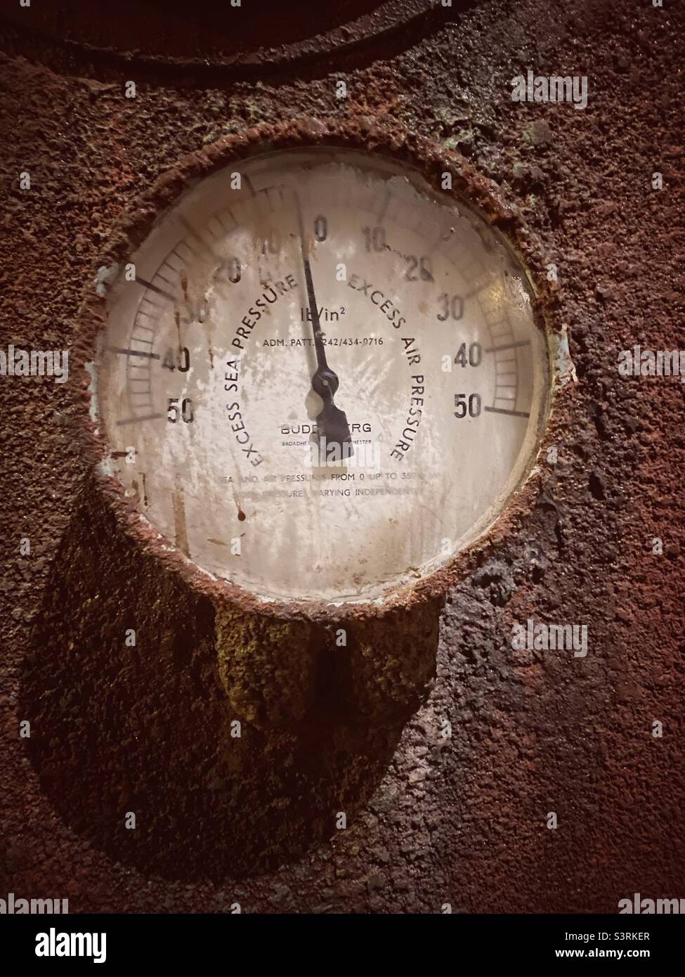 Vintage Marine pressure meter Stock Photo