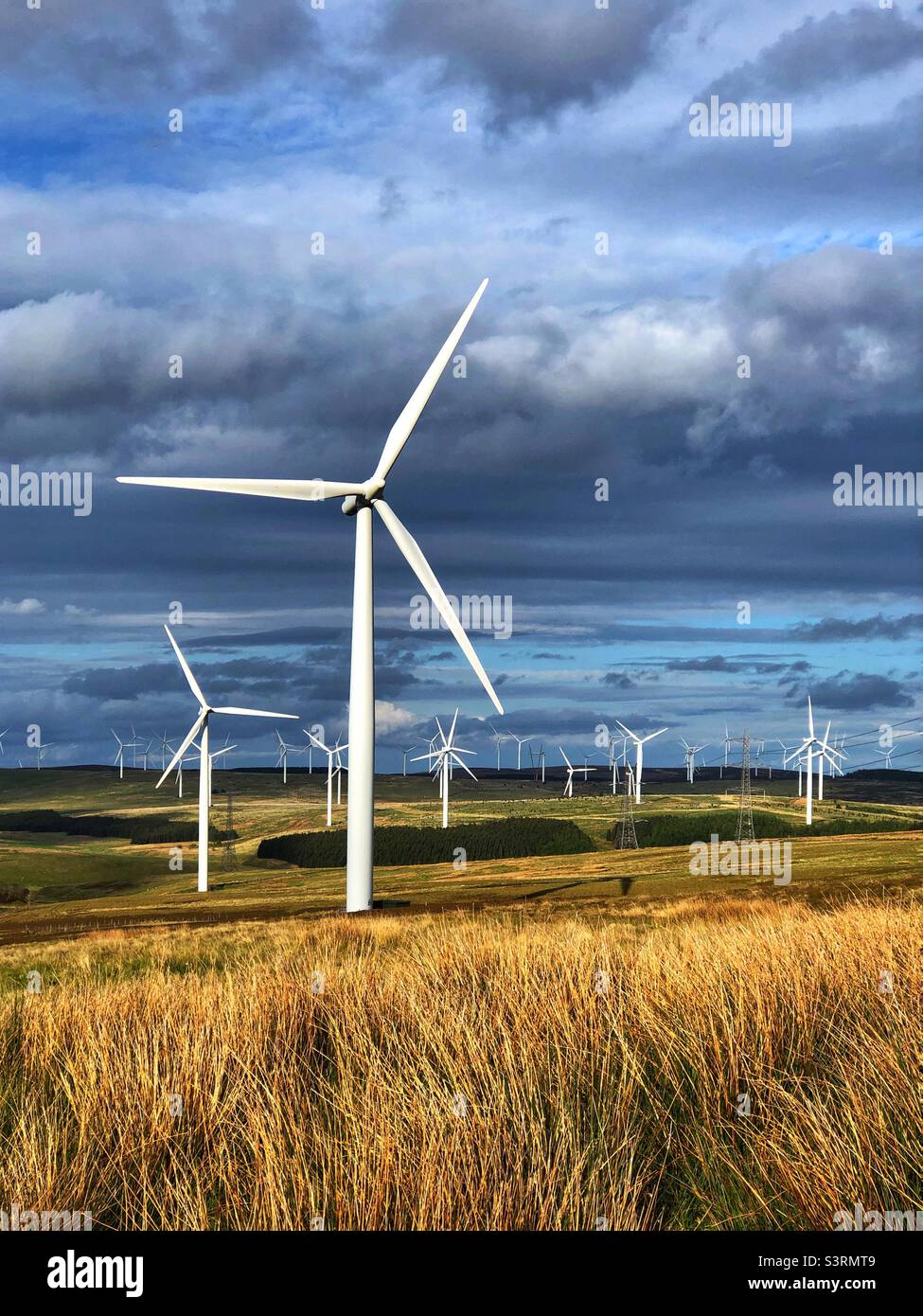 Crystal rig onshore wind farm, Lammermuir hills, Scotland Stock Photo