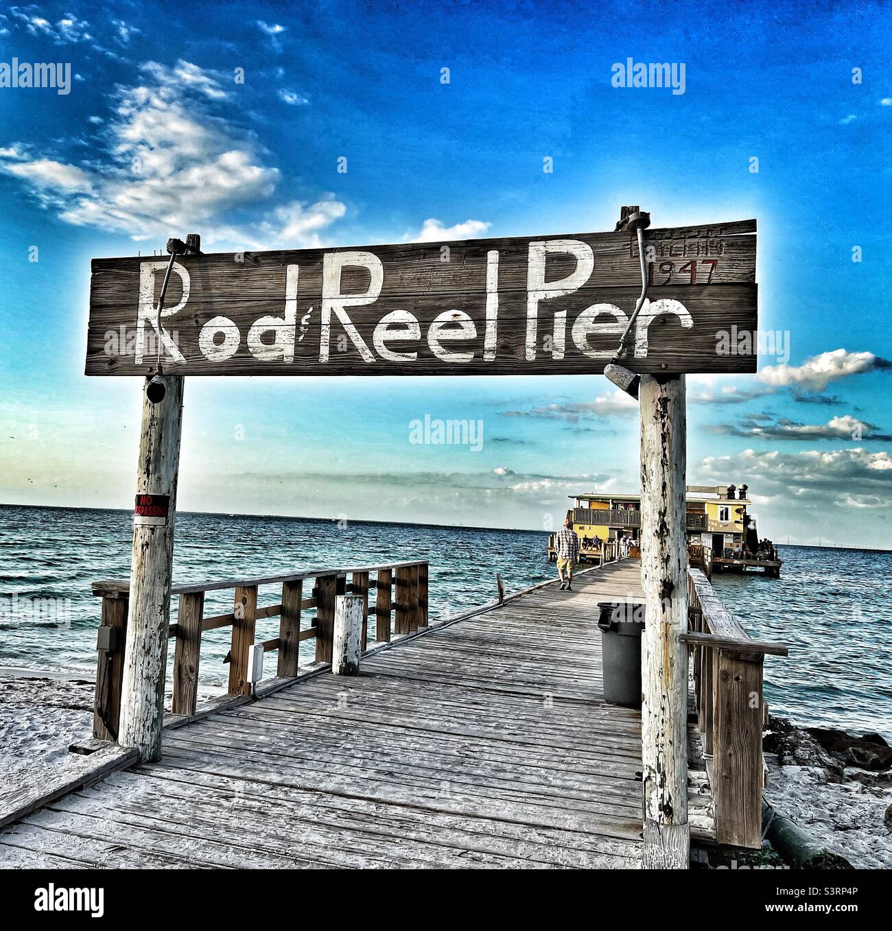 Rod and Reel Pier Florida Stock Photo