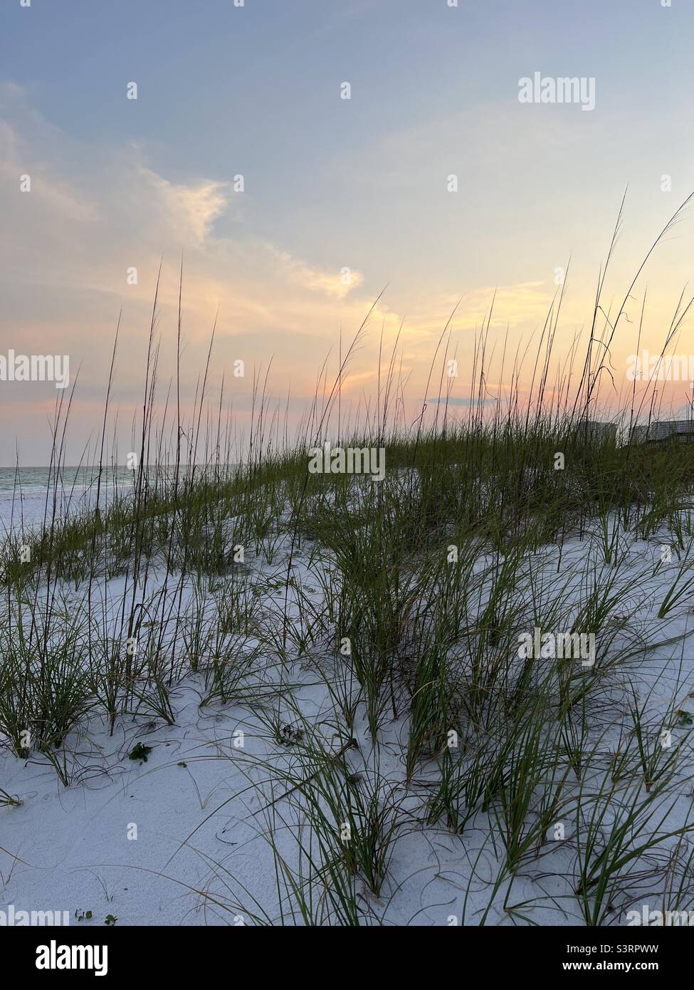 Florida sunset over white sand dunes Stock Photo