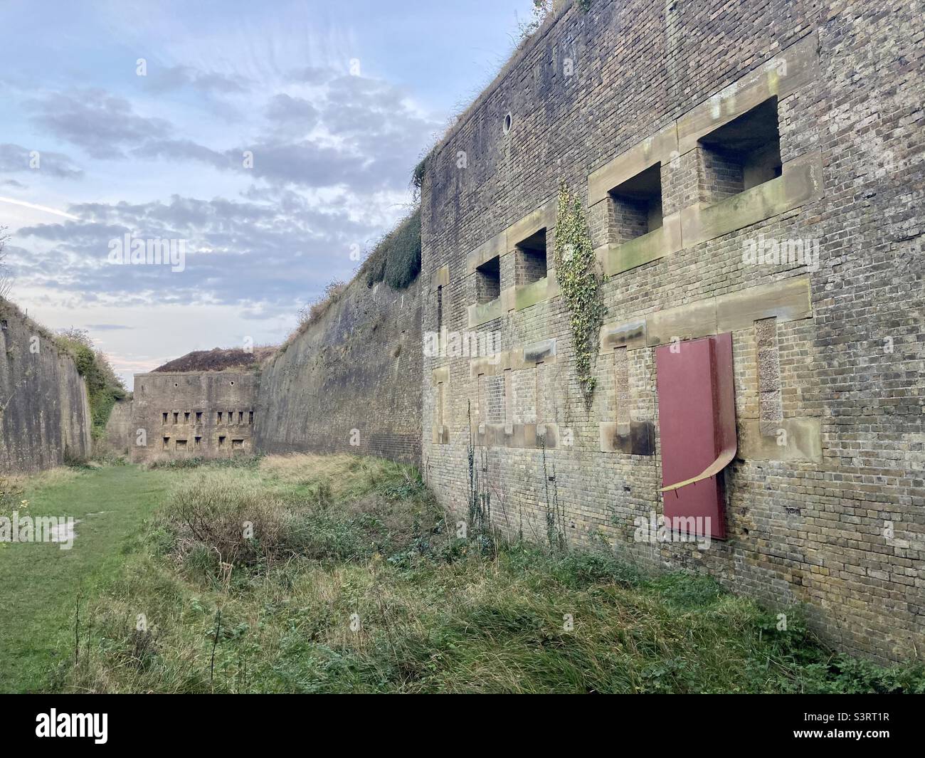 Huge military fortress hidden in the hills - Smartphone Captured Stock Image