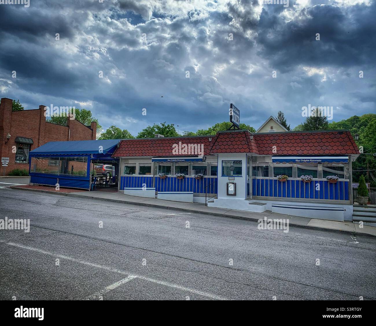 Blue Dolphin Restorante Stock Photo - Alamy