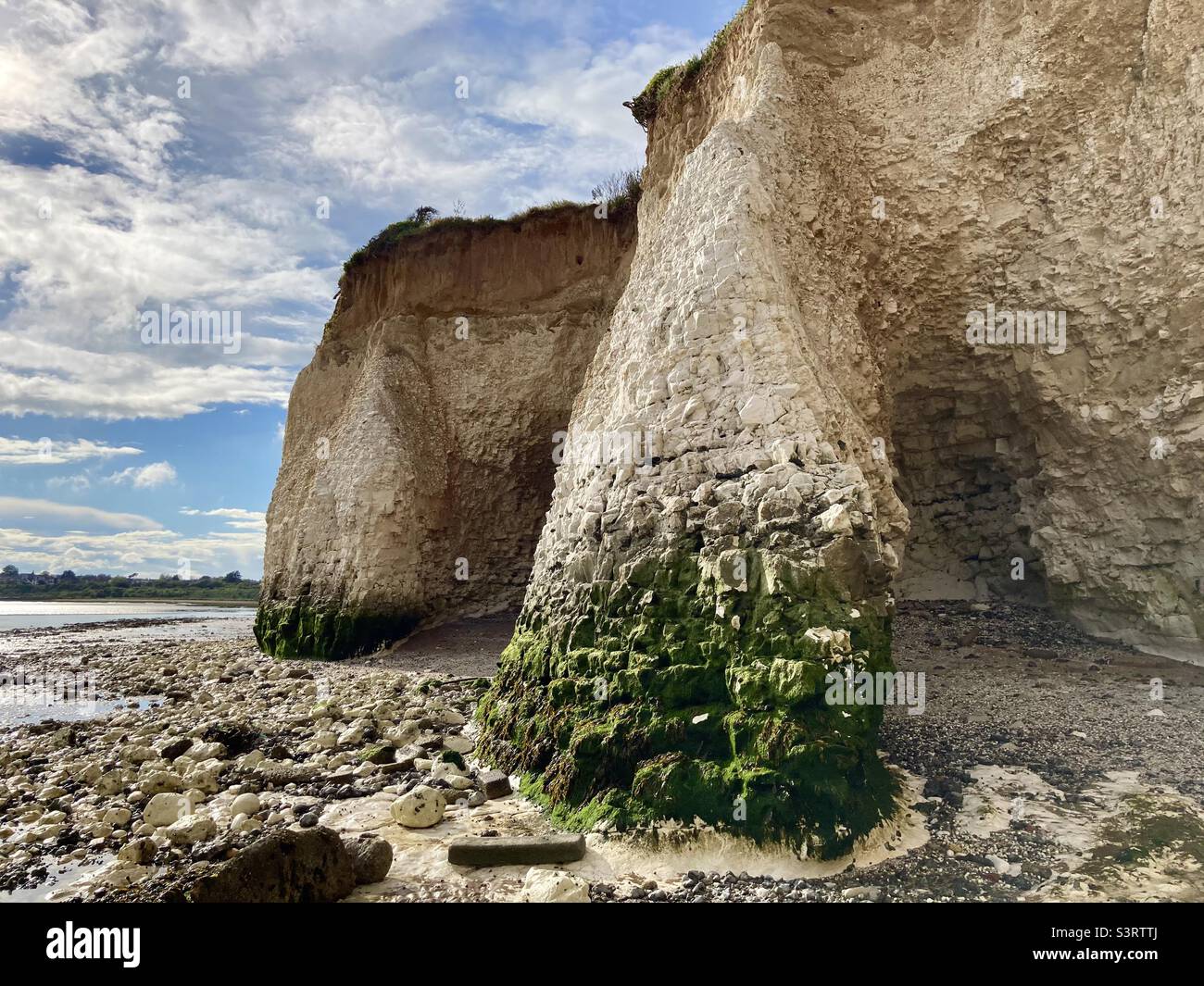 Coves and caves along the Kent coast at Pegwell bay- Kent - Smartphone Captured Stock Image