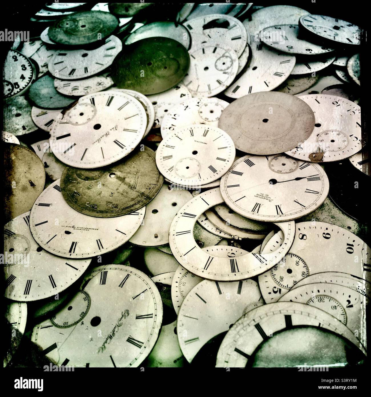 Collection of antique watch faces Stock Photo Alamy