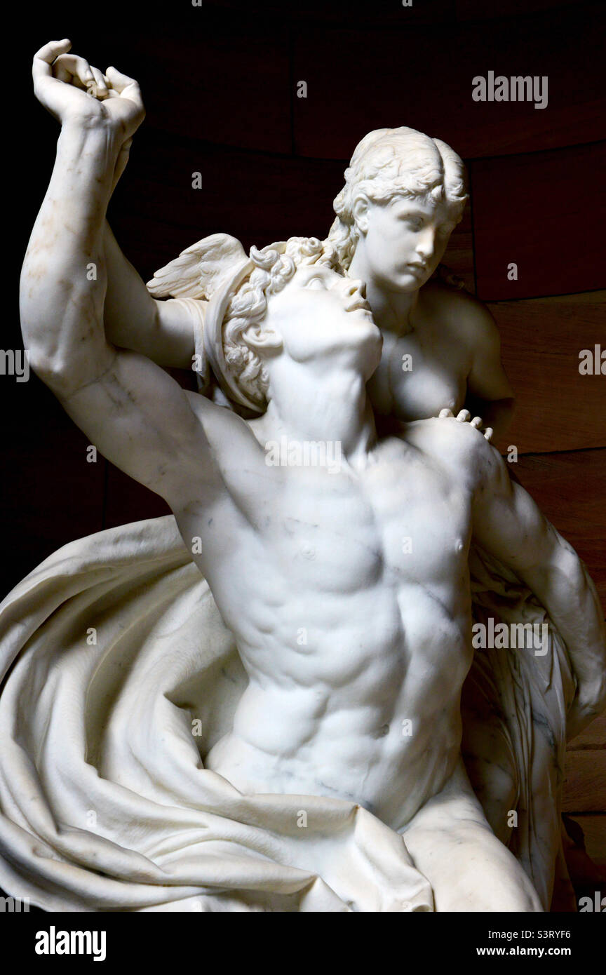 “Mercury and Psyche” - Reinhold Begas, Alte Nationalgalerie in Berlin Stock Photo
