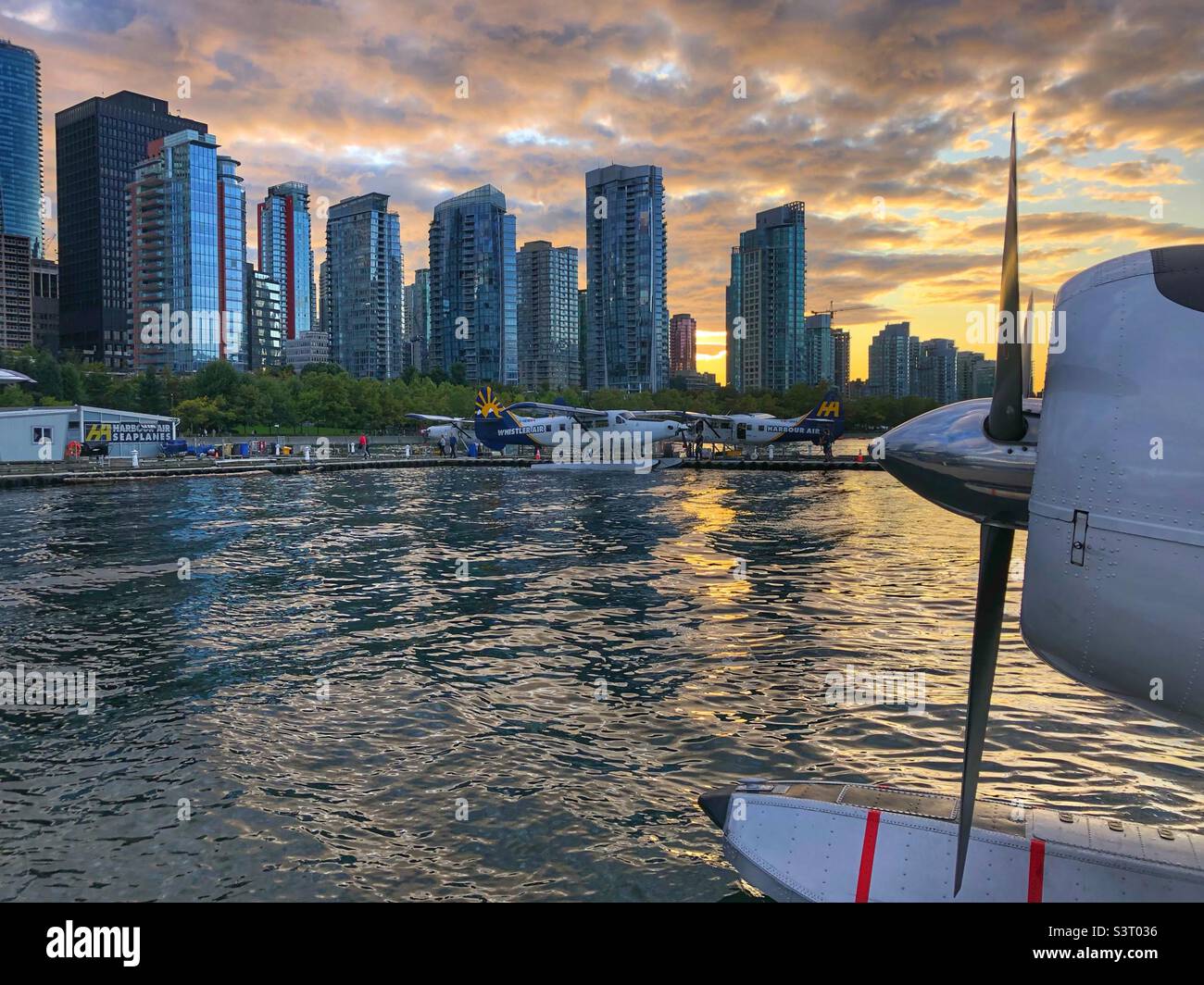 Sea plane in Vancouver port, BC, Canada - Smartphone Captured Stock Image