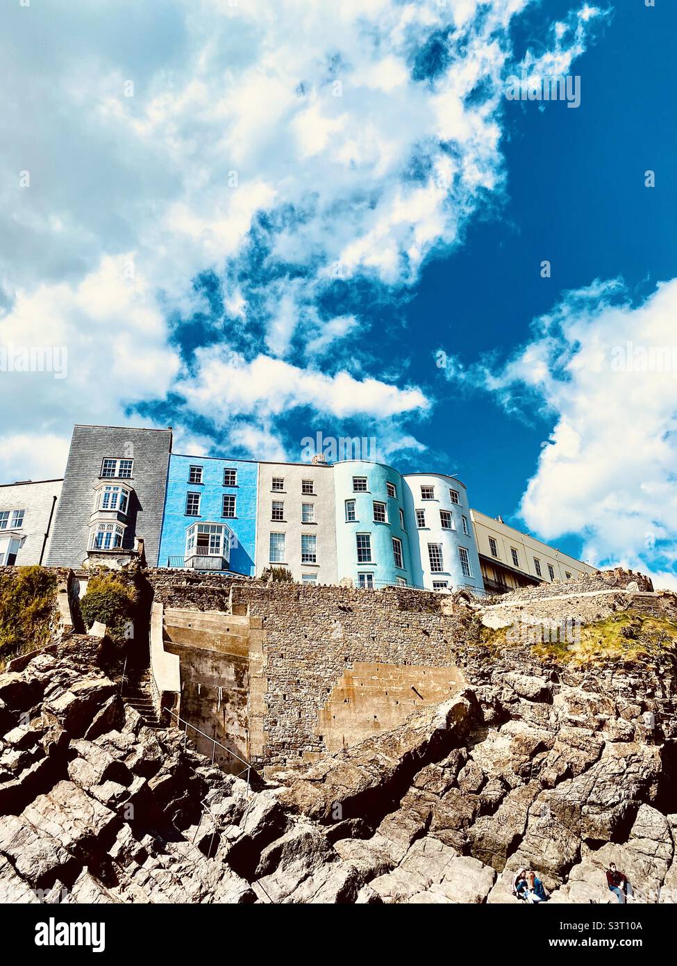 Colourful houses in Tenby Stock Photo Alamy