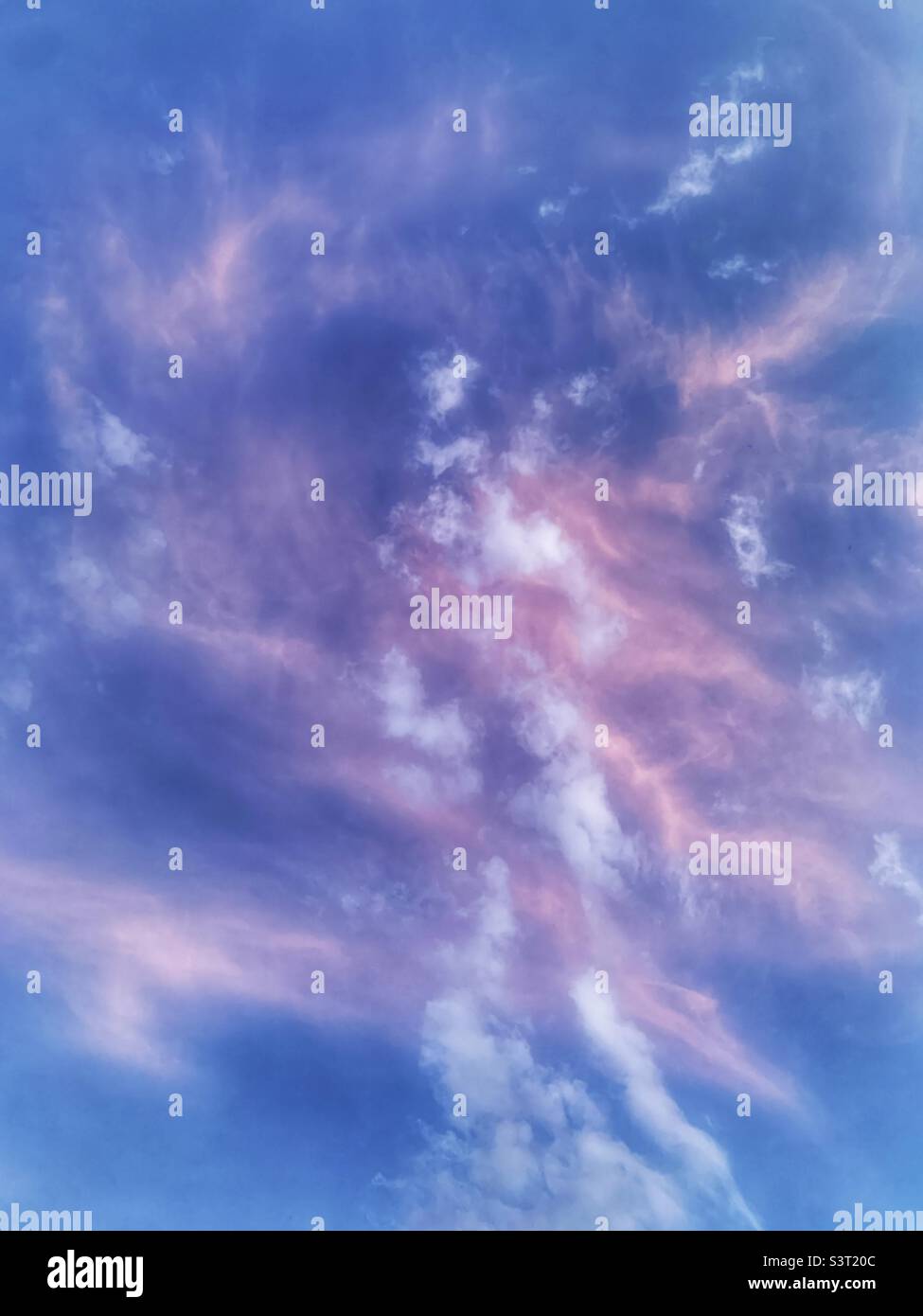 Blue and pink sky - Smartphone Captured Stock Image