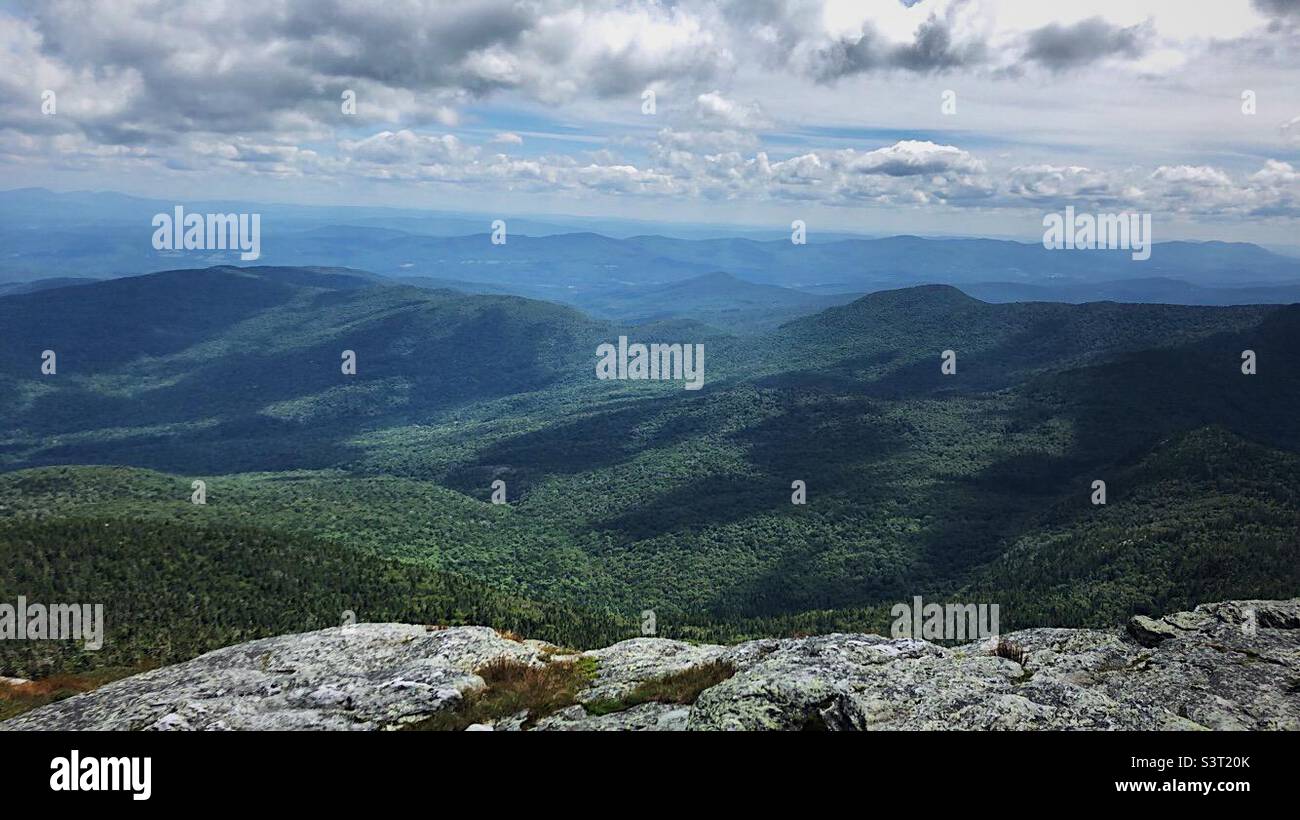 The peak of Camel’s Hump in Vermont Stock Photo