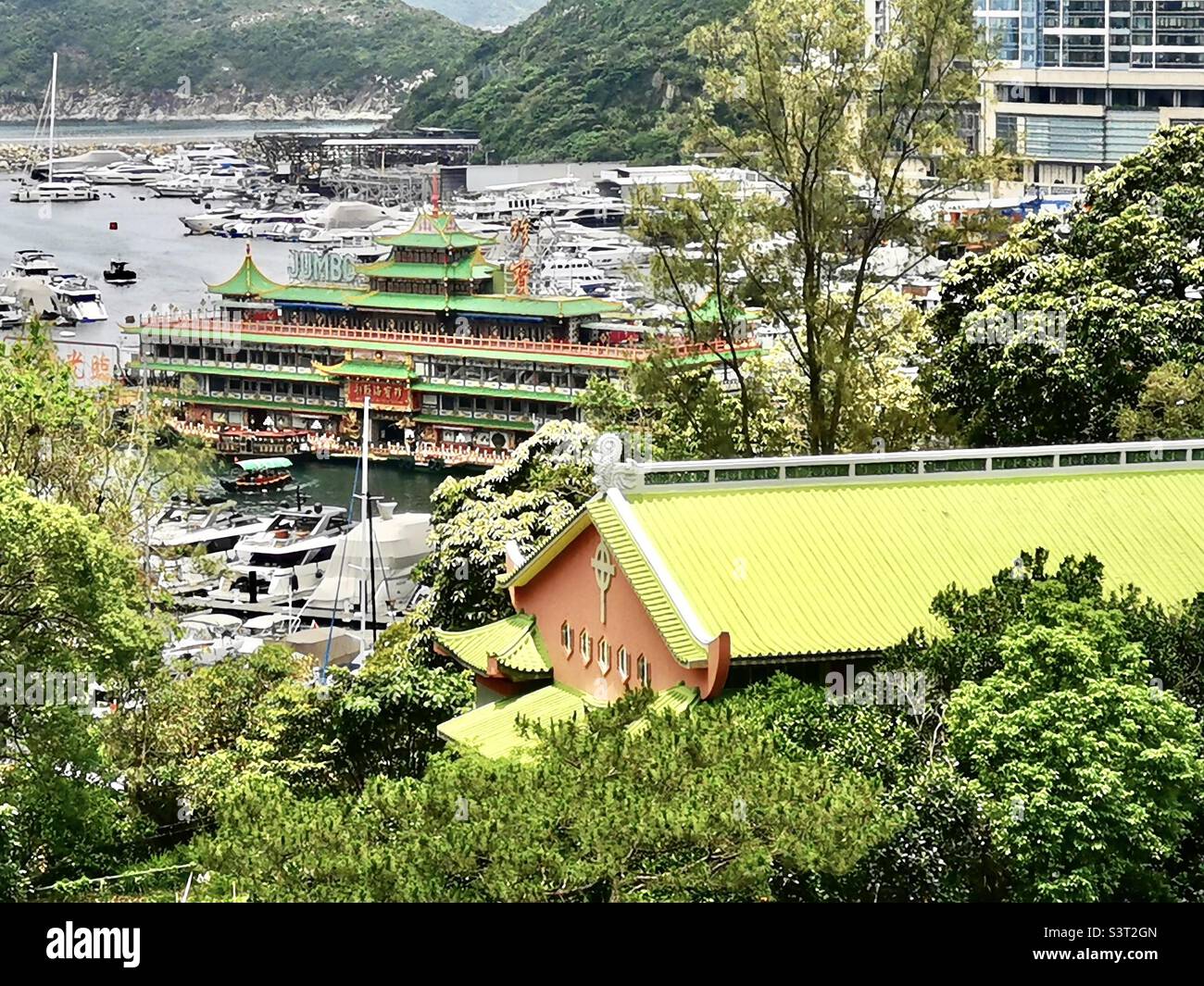 June 4th, 2022.  Hong Kong. The iconic Jumbo floating restaurant might depart Hong Kong after 40 years. Stock Photo
