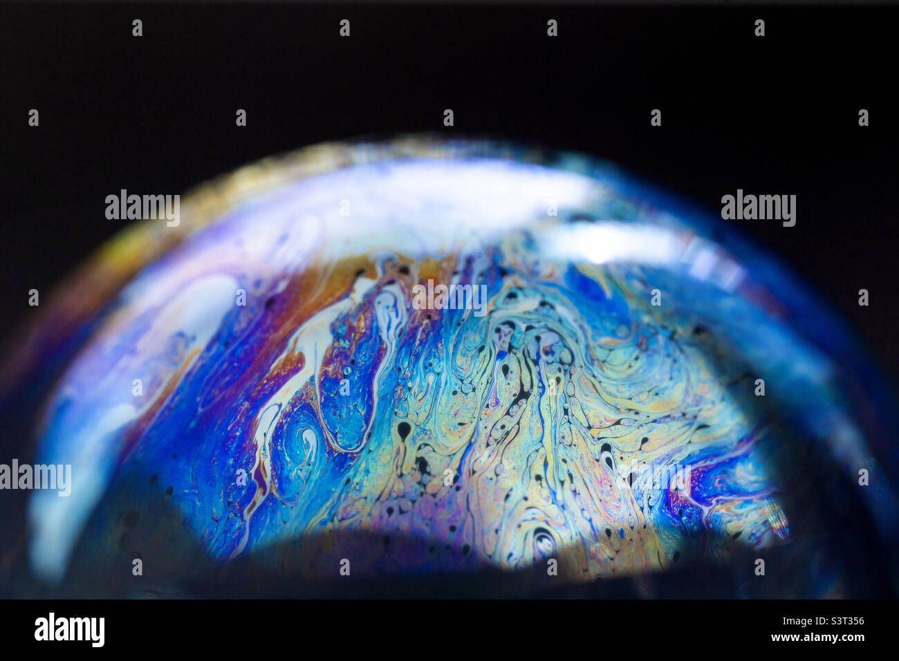 Abstract pattern inside of soap bubble, creative texture Stock Photo