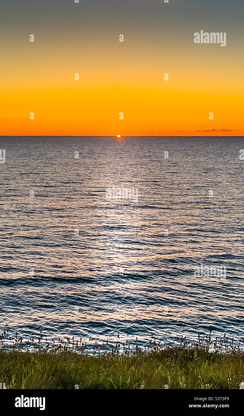 Sunset at Perranporth, Cornwall, Uk - Smartphone Captured Stock Image
