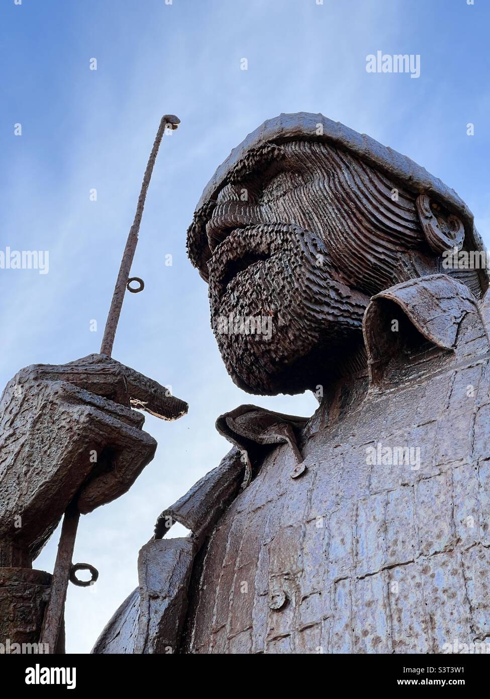 Head and shoulders of metal sculpture Stock Photo Alamy
