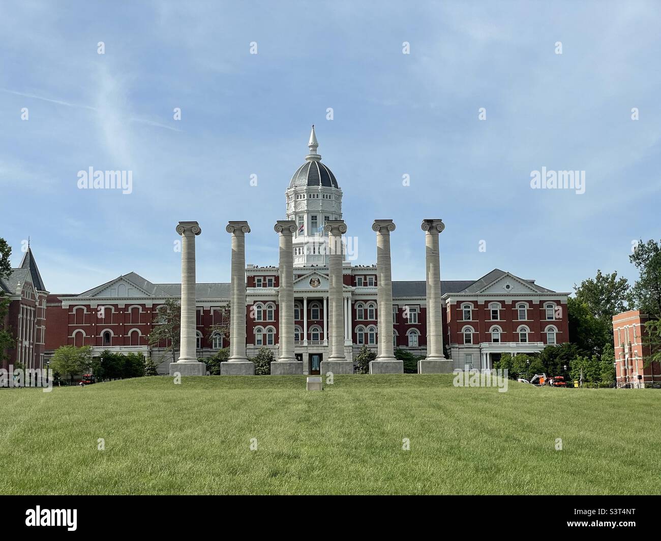 Th columns at the University of Missouri in Columbia. Stock Photo