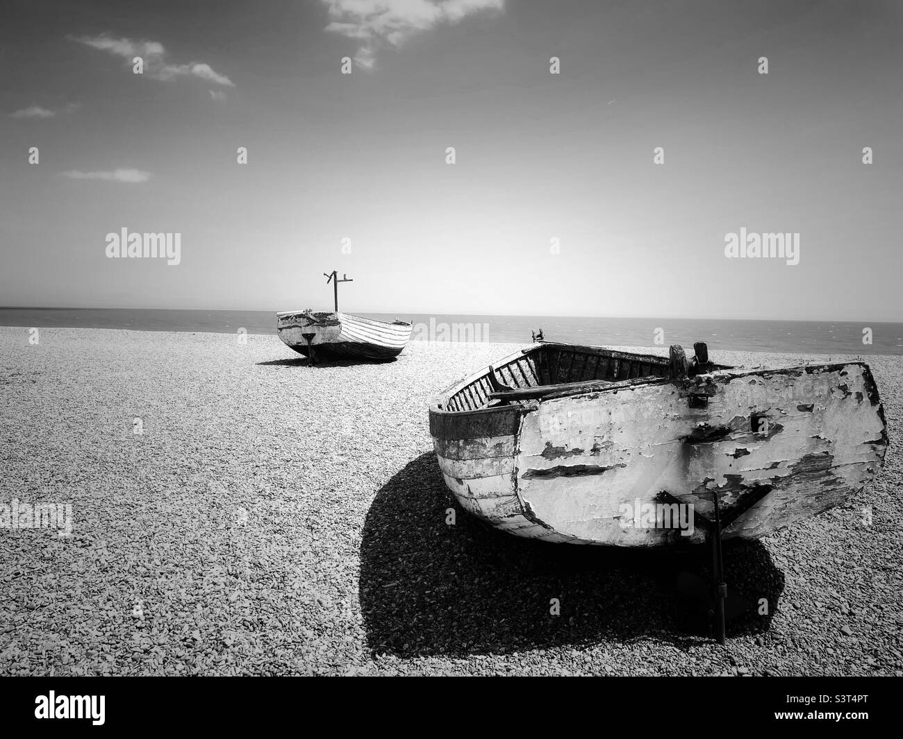 Traditional wooden fishing boats Aldeburgh Suffolk England - Smartphone Captured Stock Image