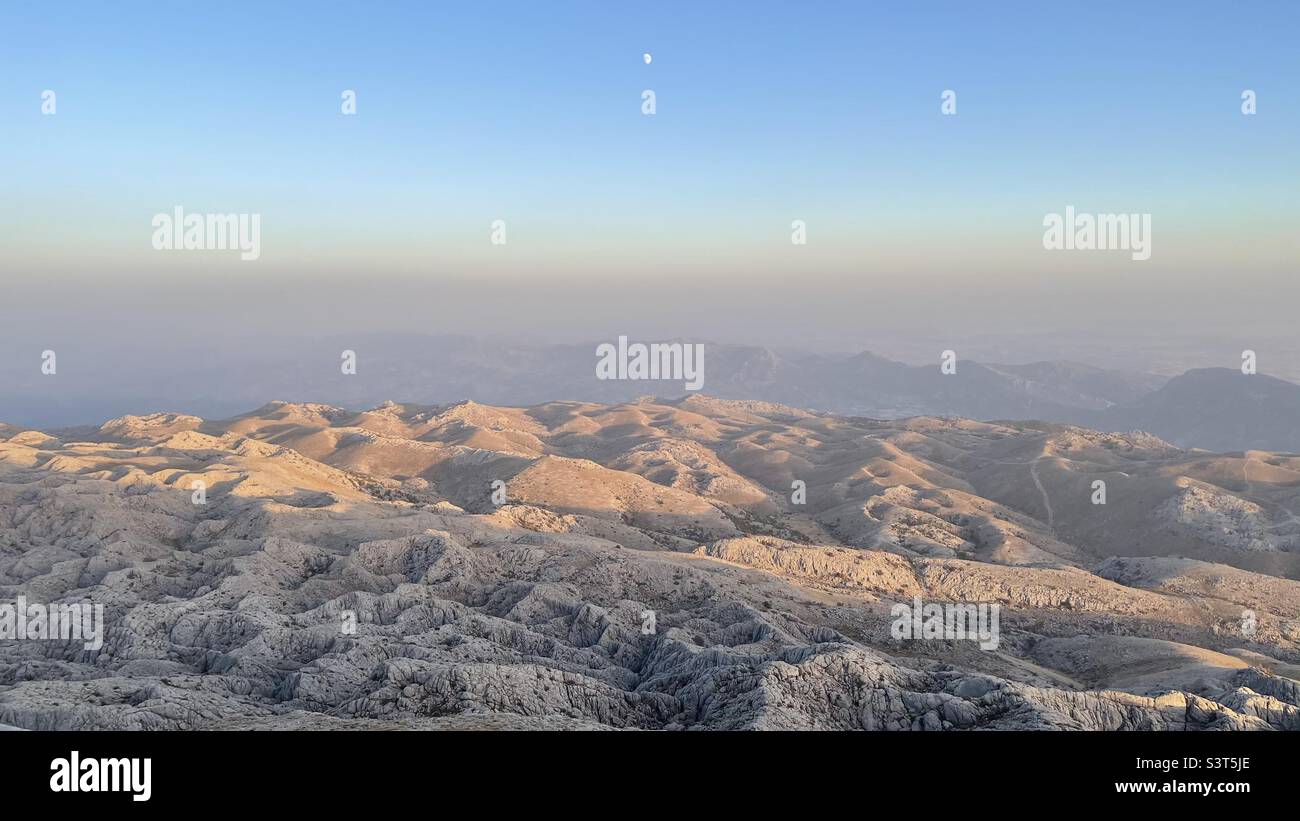 2021 Nemrut Dagi , Turkey , view from above , ancient site Stock Photo