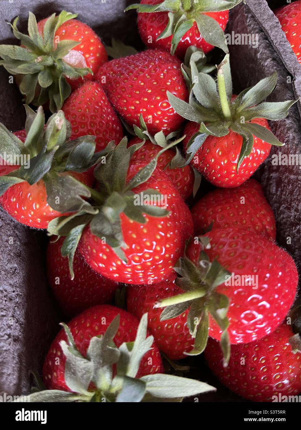 Close-up of Strawberry Punnet - Smartphone Captured Stock Image