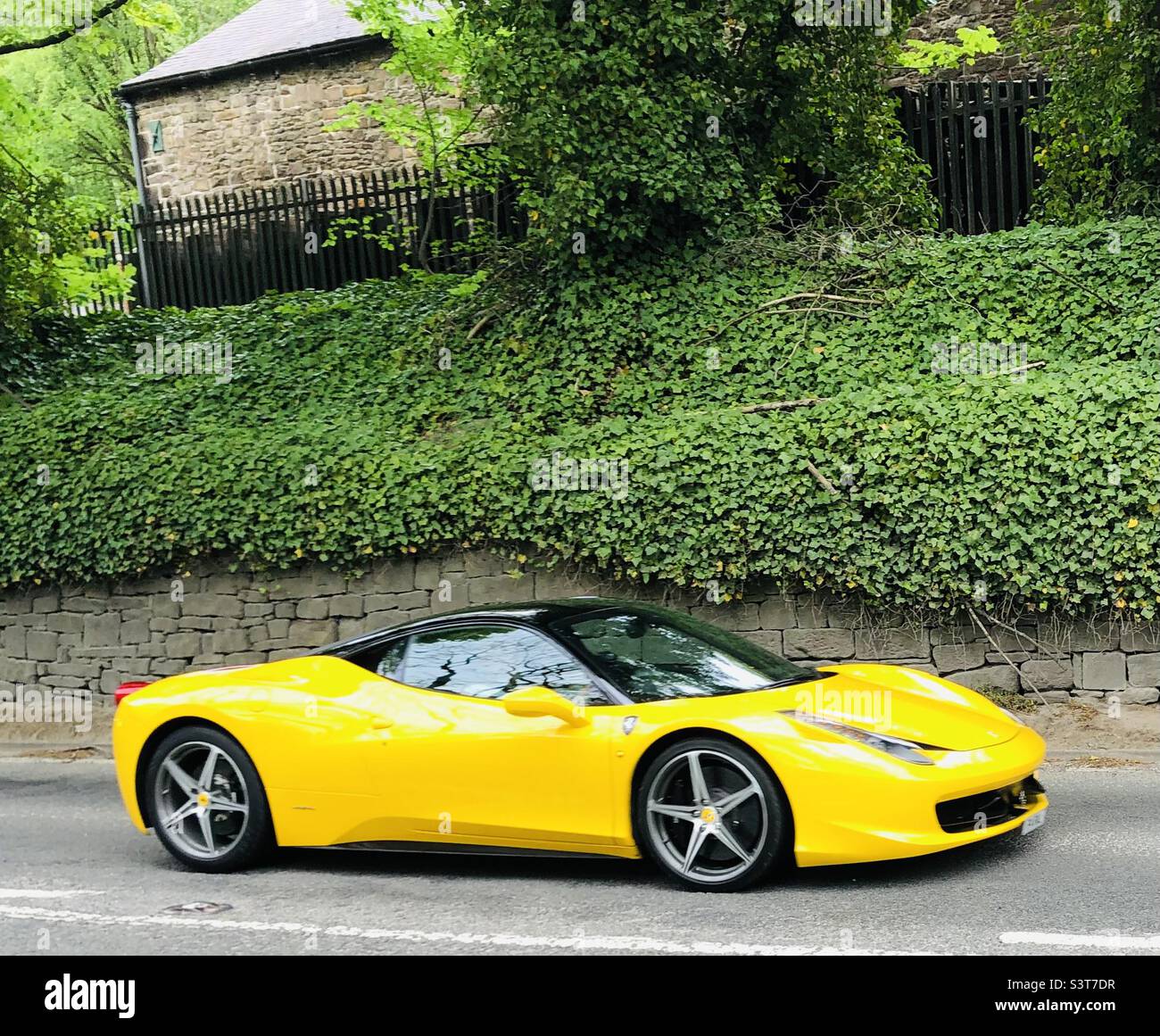 2011 Ferrari 458 Italia - Ambergate Derbyshire U.K. - Smartphone Captured Stock Image
