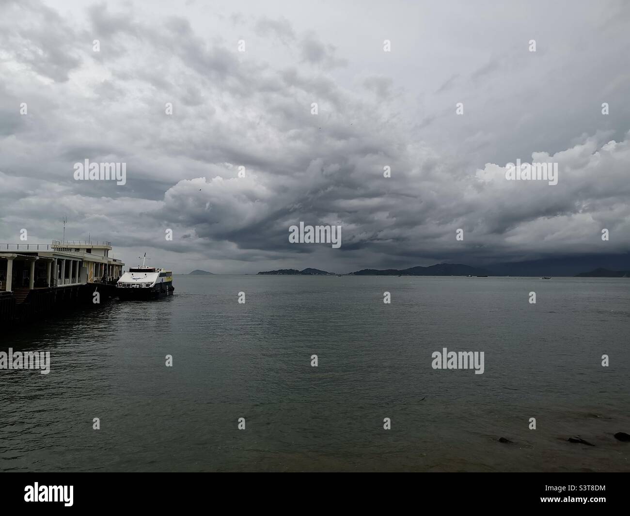 Stormy clouds over Cheung Chau, Hong Kong. Stock Photo