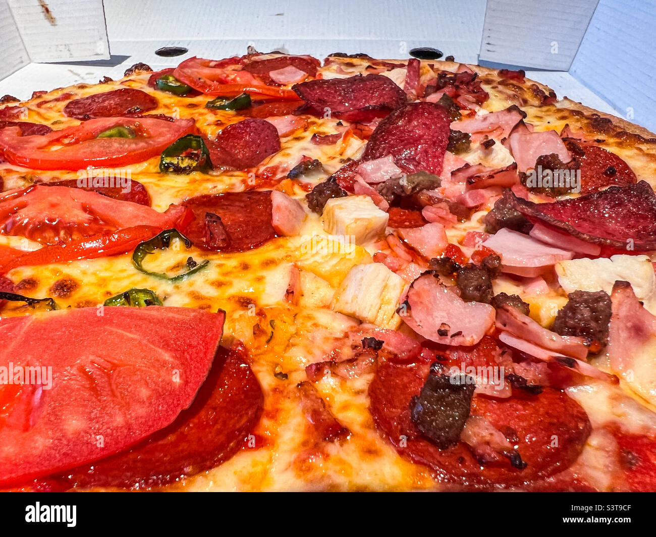 Meat feast pizza Stock Photo
