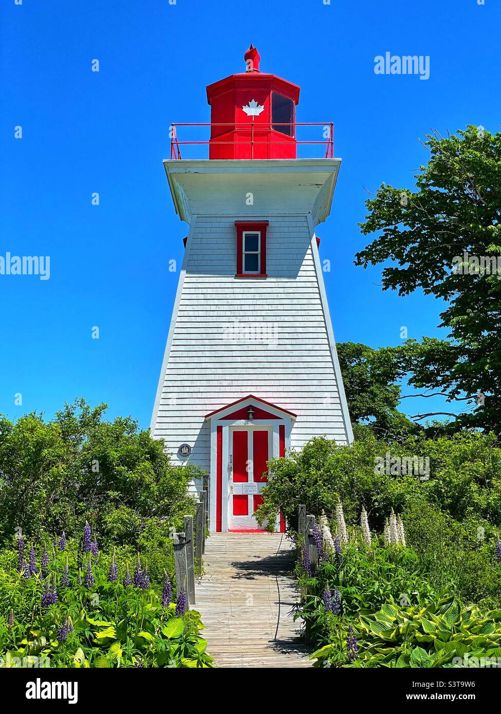 Victoria by the Sea lighthouse, Prince Edward Island, Canada. - Smartphone Captured Stock Image