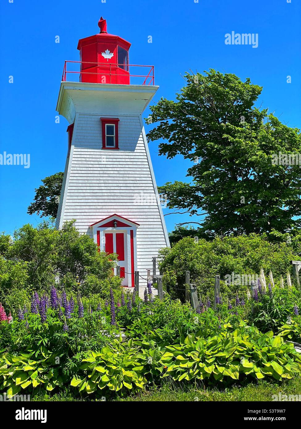 Victoria by the Sea lighthouse, Prince Edward Island, Canada. - Smartphone Captured Stock Image