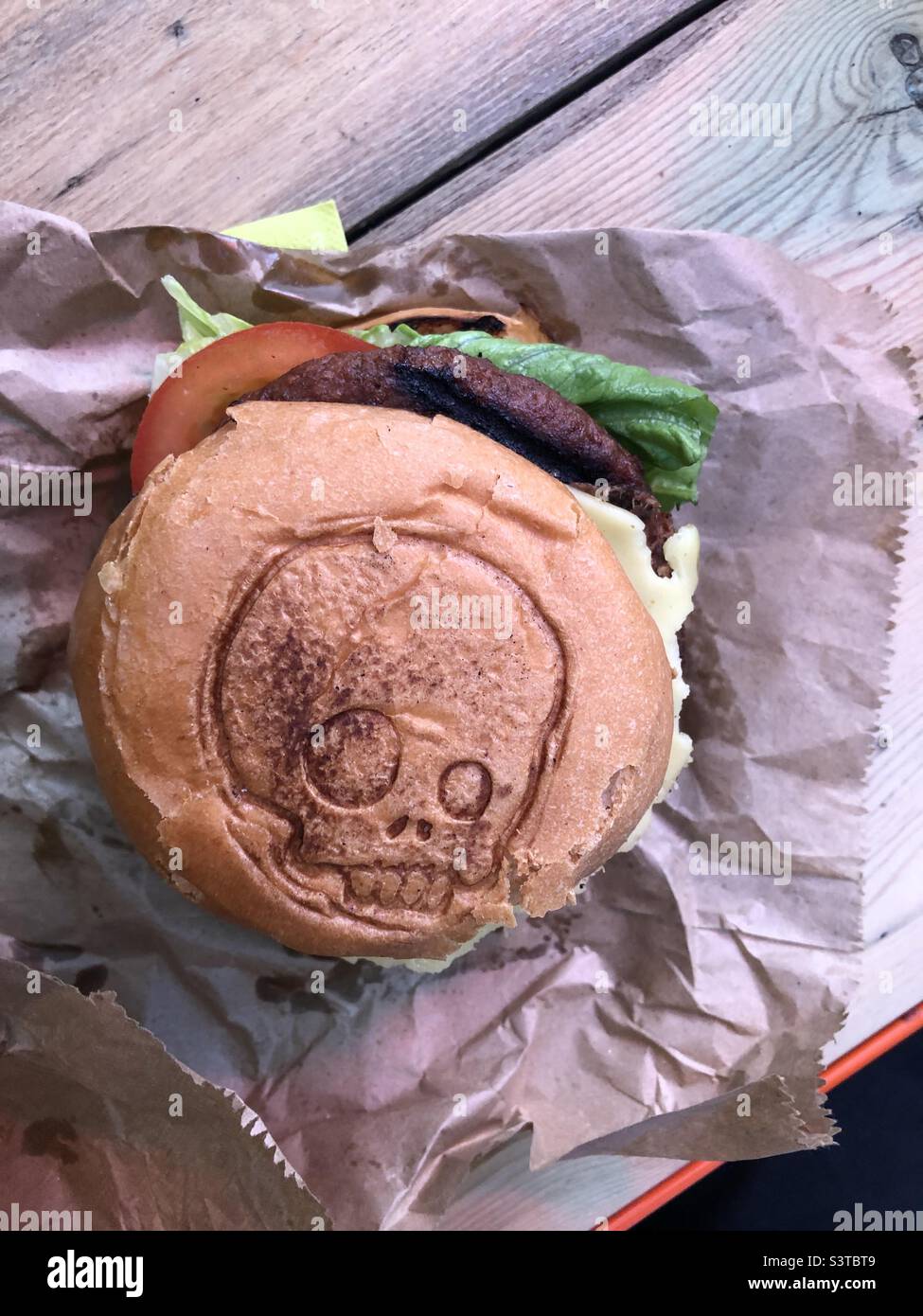 Vegan Burger Delight Stock Photo Alamy