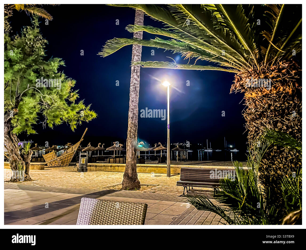 Seaside promenade in Mallorca Stock Photo