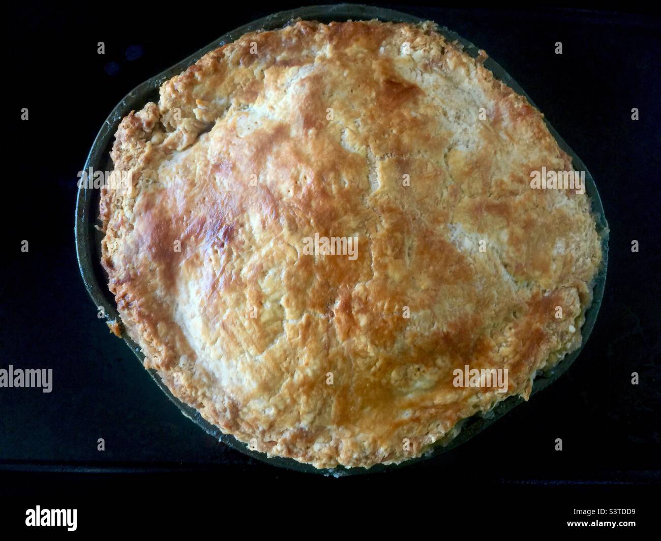 Scrumptious Apple Pie. Fresh out of the oven. Homemade. Oma’s recipe. - Smartphone Captured Stock Image