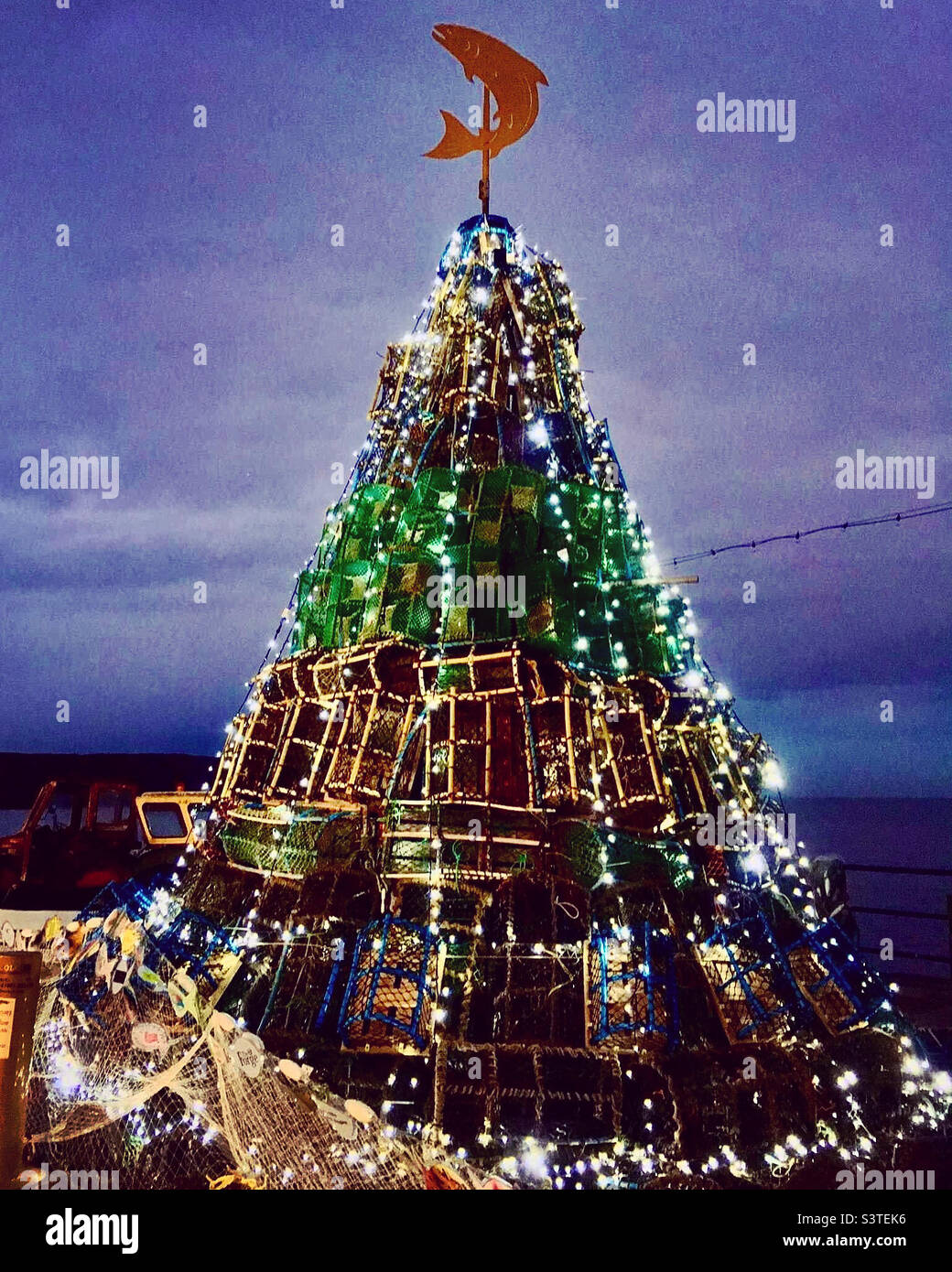 Fishing community christmas tree hires stock photography and images