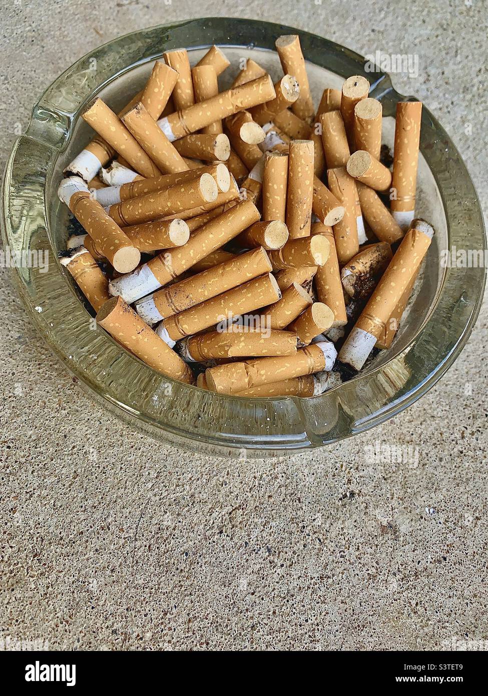 Dirty ashtray Stock Photo