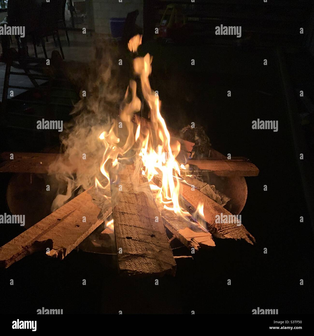 Fire Pit - Smartphone Captured Stock Image