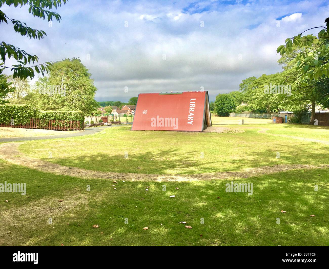 Upturned giant library book - Smartphone Captured Stock Image