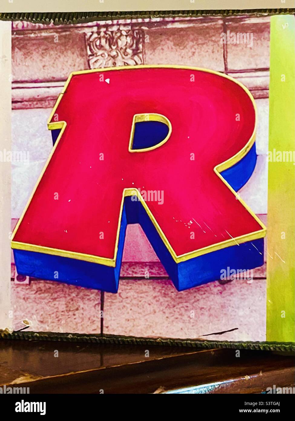 Bright red letter R Stock Photo