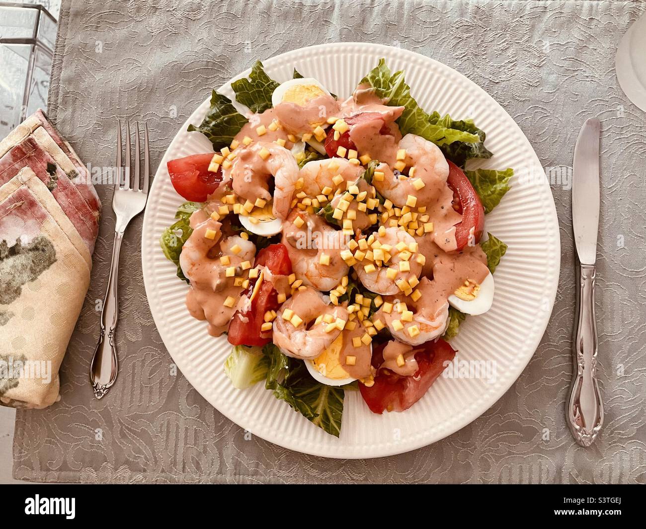 Delicious shrimp Louis salad - Smartphone Captured Stock Image