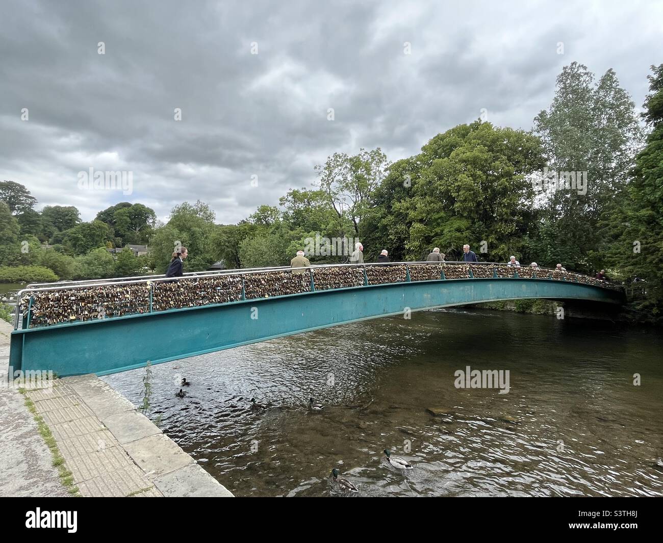 The bridge over the River Wye in Bakewell, Peak District - Smartphone Captured Stock Image