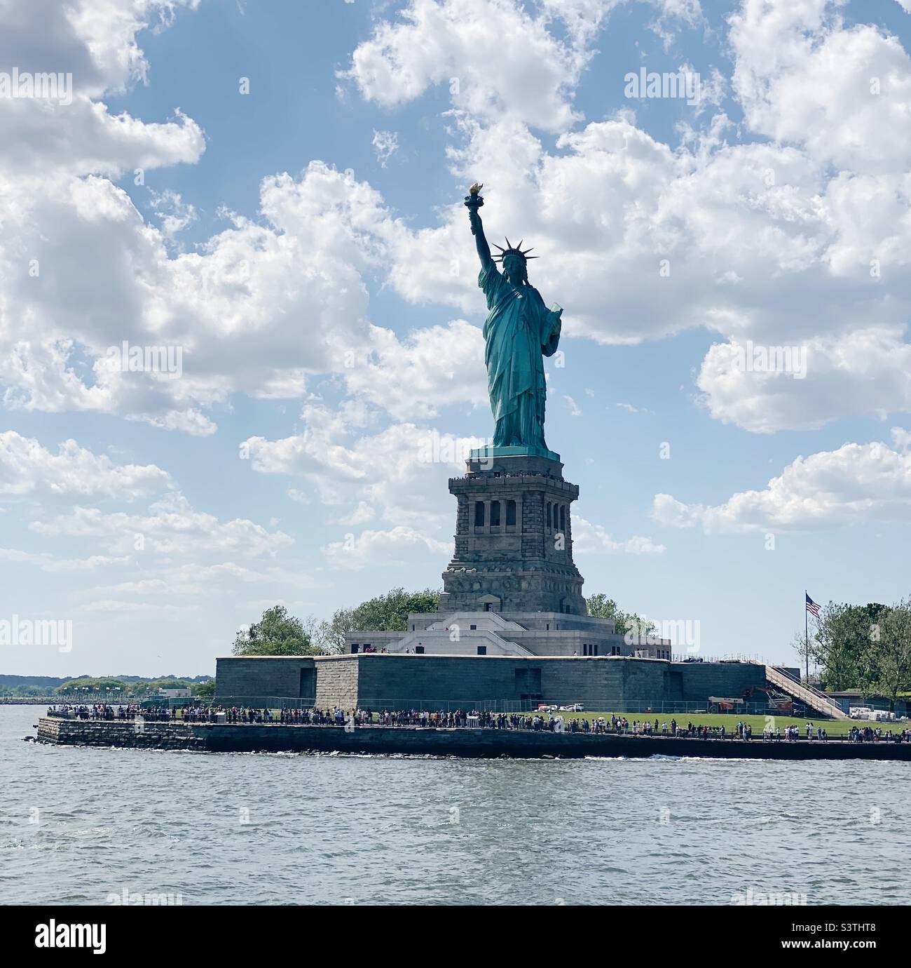 The famous Statue of Liberty from the Hudson River, New York, United
