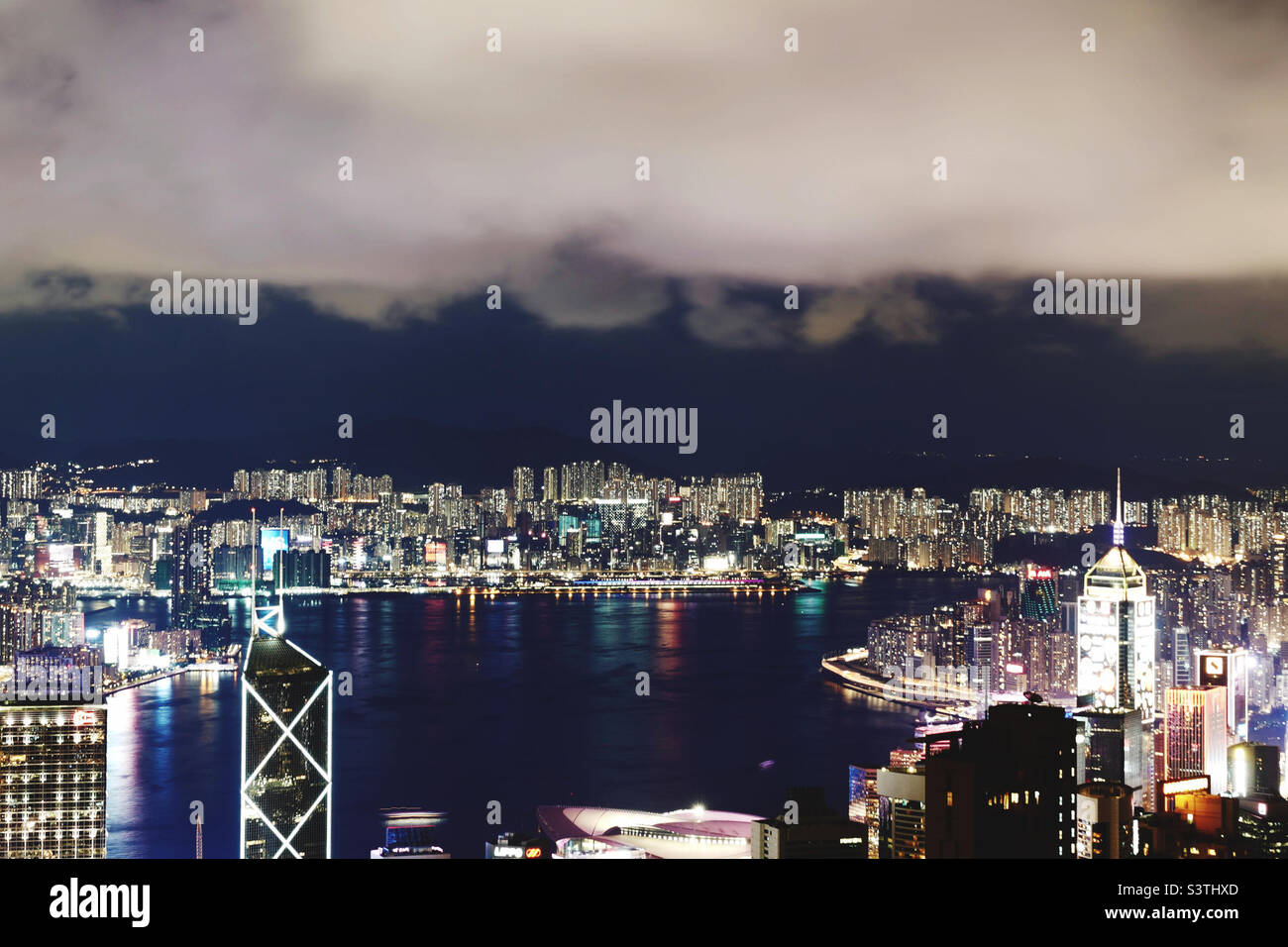 Clouds over Hong Kong skyline - Smartphone Captured Stock Image