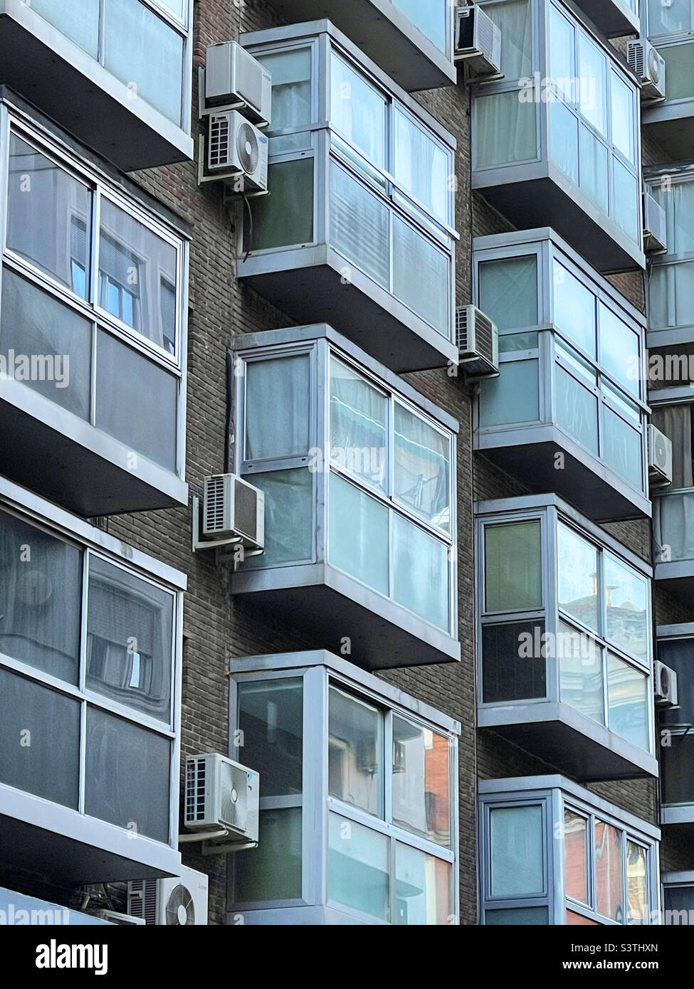 Facade of modern house. Madrid, Spain. - Smartphone Captured Stock Image