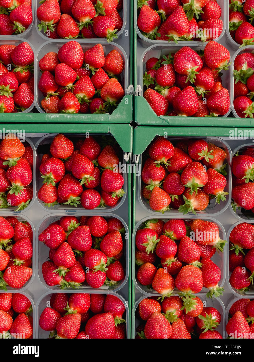 Fresh strawberries in a grocery shop - Smartphone Captured Stock Image