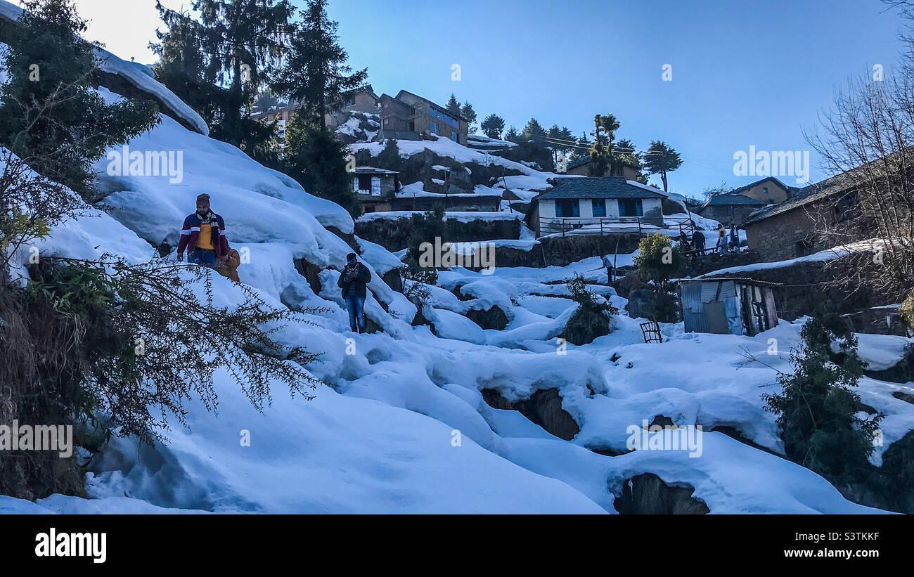 Set in the foothills of the Dhaula Dhar Ranges of the Mountains and at the altitude of 7,000 feet, Dalhousie is one of the most charming hill station in India. Stock Photo