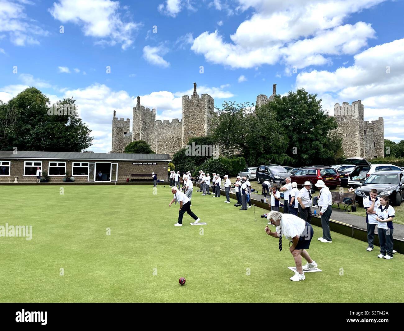 Framlingham Castle bowls club Suffolk England - Smartphone Captured Stock Image