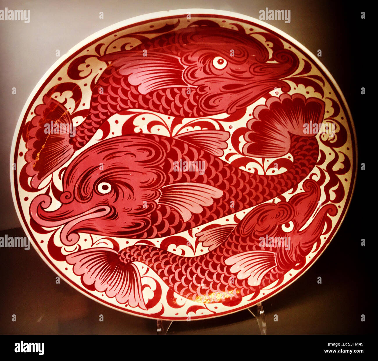 Large antique dish with red fish hires stock photography and images