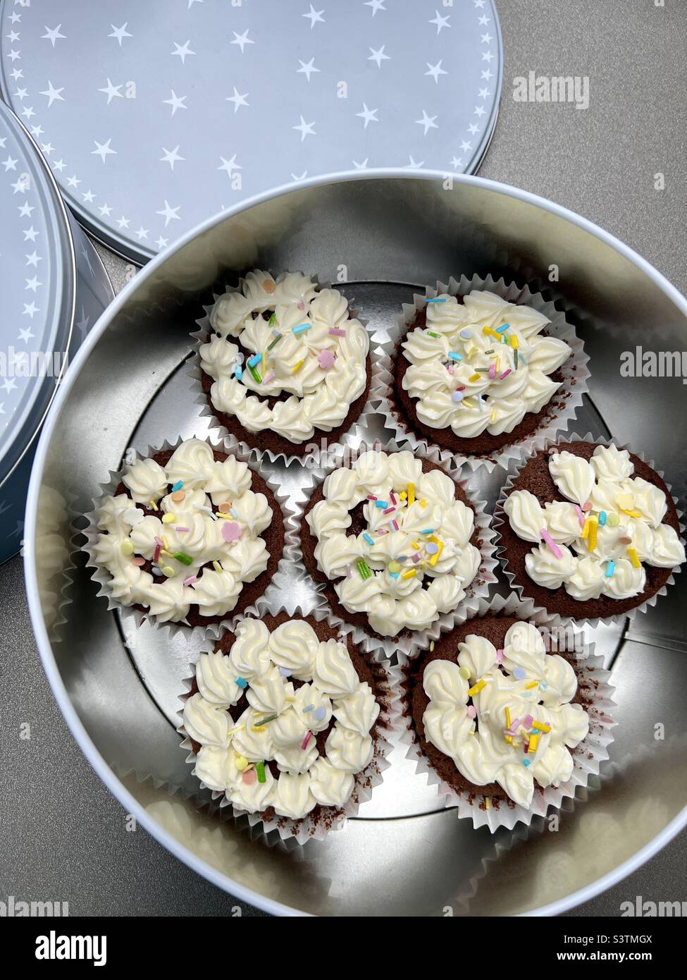 Home baking - chocolate cupcakes Stock Photo