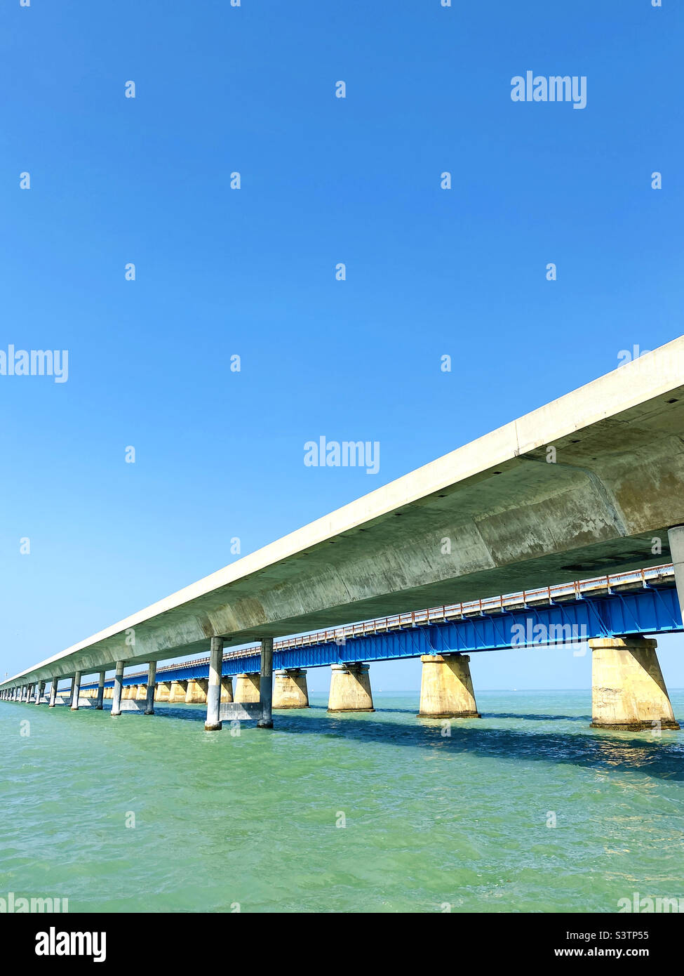 Seven Mile Bridge, Marathon, Florida - Smartphone Captured Stock Image
