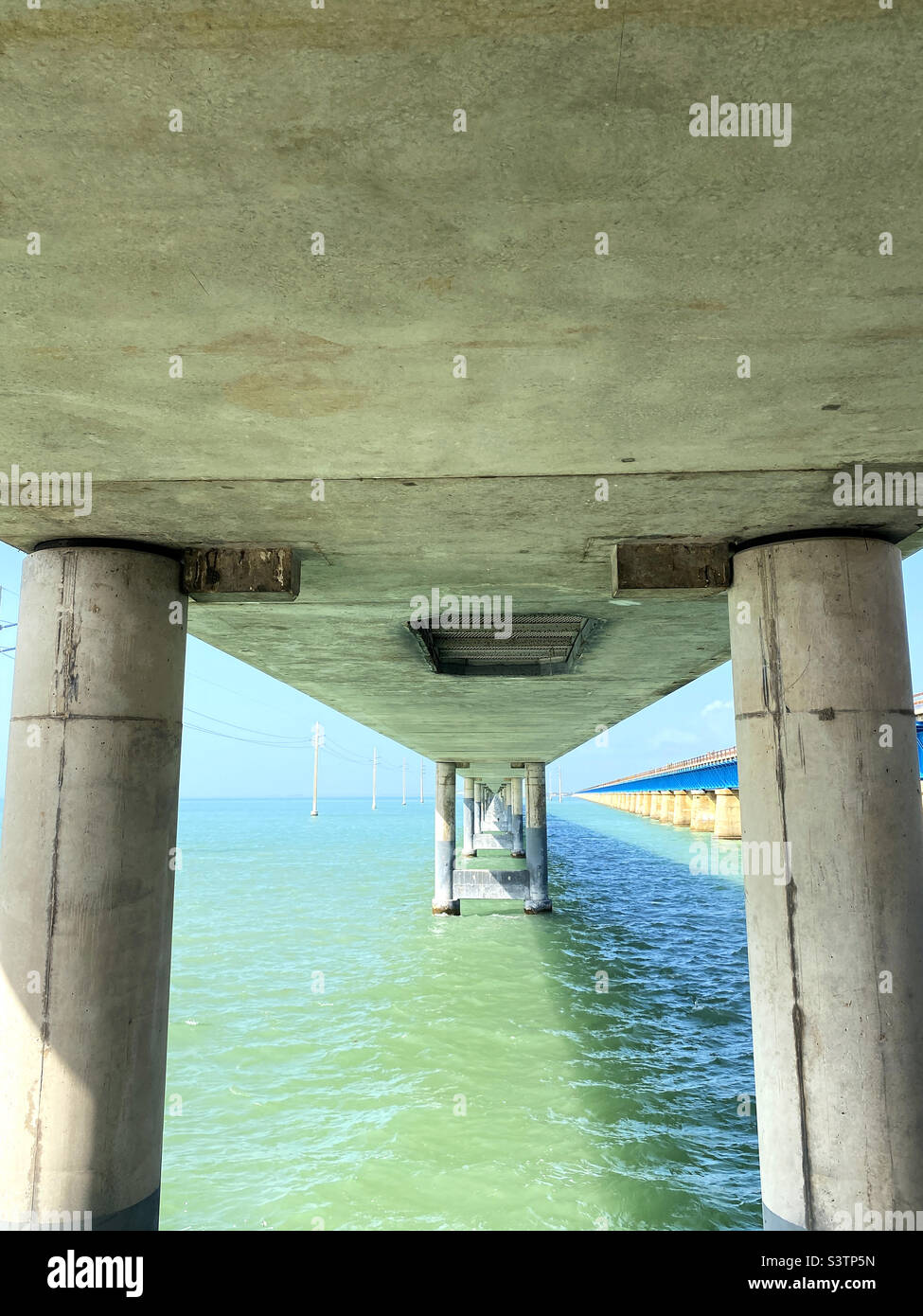 Seven Mile Bridge, Marathon, Florida - Smartphone Captured Stock Image
