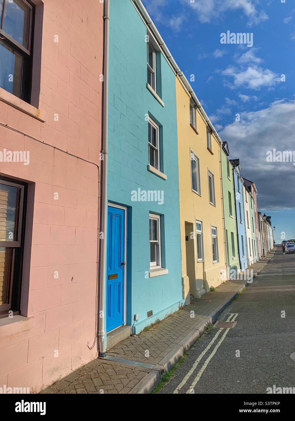 Colourful houses on the isle of Portland Weymouth Stock Photo