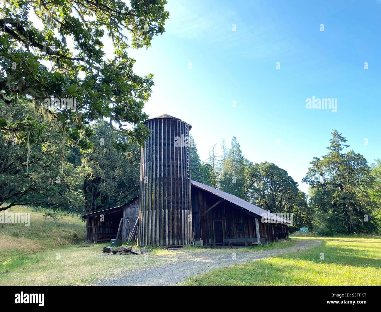 An old wooden barn. Stock Photo